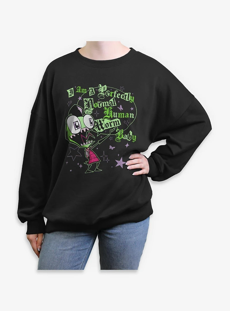 Invader ZIM Human Worm Baby Womens Oversized Sweatshirt