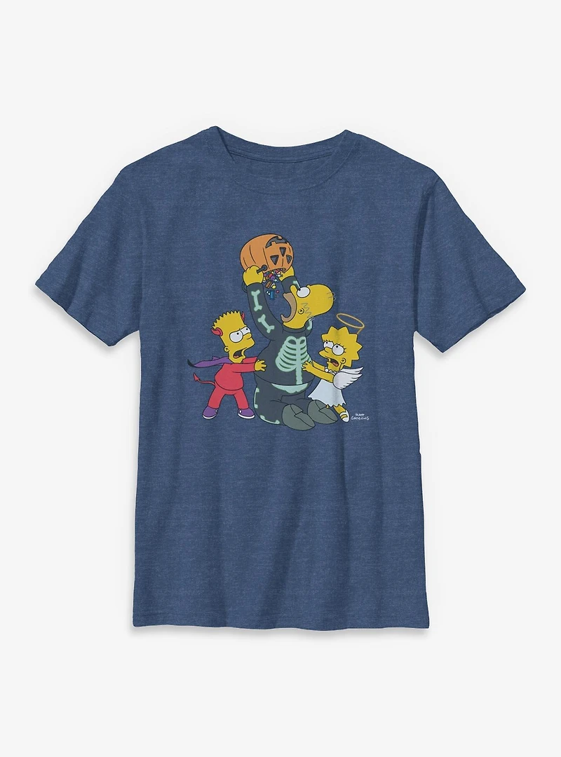 The Simpsons Ready For Halloween Candy Youth T-Shirt