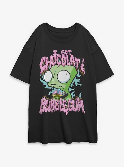 Invader ZIM I Got Chocolate Bubblegum Womens Oversized T-Shirt
