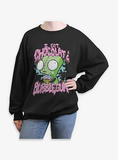 Invader ZIM I Got Chocolate Bubblegum Womens Oversized Sweatshirt