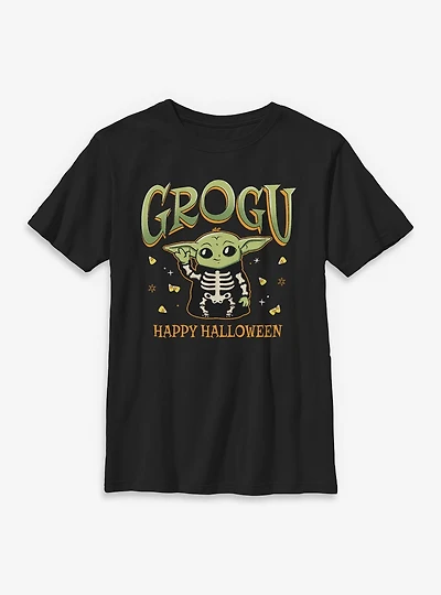 Star Wars The Mandalorian Grogu Happy Halloween Youth T-Shirt