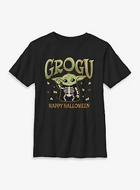 Star Wars The Mandalorian Grogu Happy Halloween Youth T-Shirt