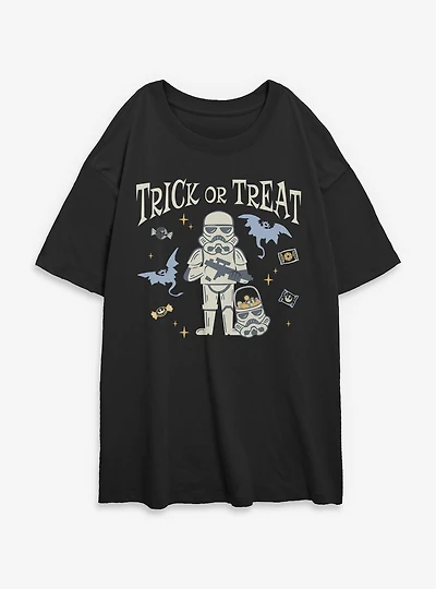 Star Wars Stormtrooper Trick Or Treat Womens Oversized T-Shirt