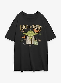 Star Wars Yoda Trick Or Treat Womens Oversized T-Shirt