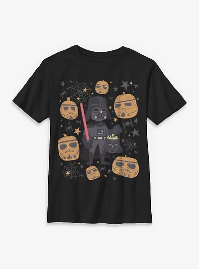 Star Wars Darth Vader & Stormptrooper Pumpkins Youth T-Shirt