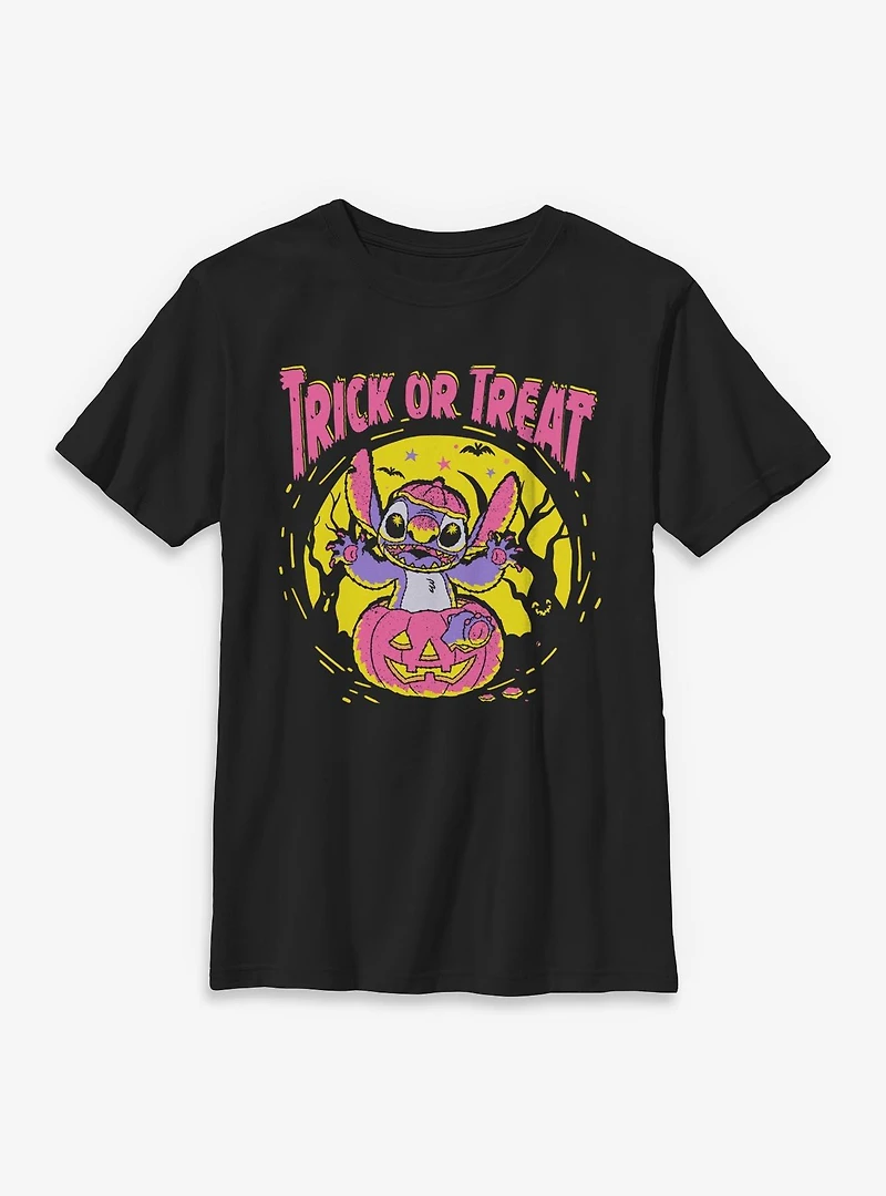 Disney Lilo & Stitch Spooky Trick Or Treat Youth T-Shirt