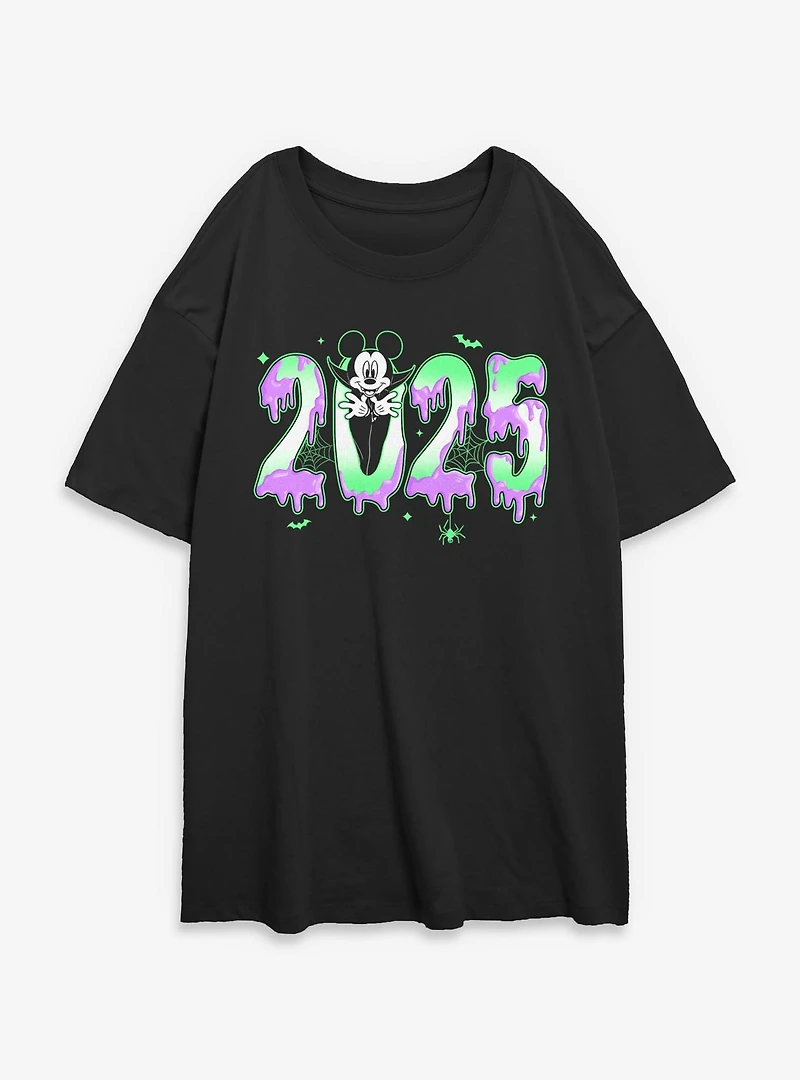 Disney Mickey Mouse Spooky Year 2025 Womens Oversized T-Shirt