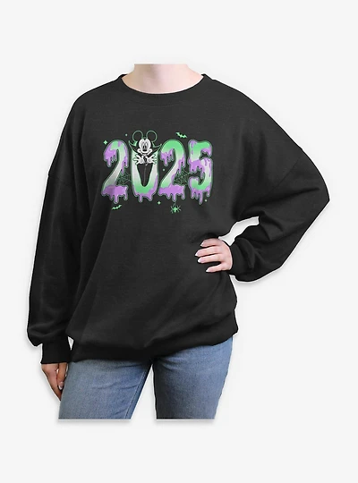 Disney Mickey Mouse Spooky Year 2025 Womens Oversized Sweatshirt