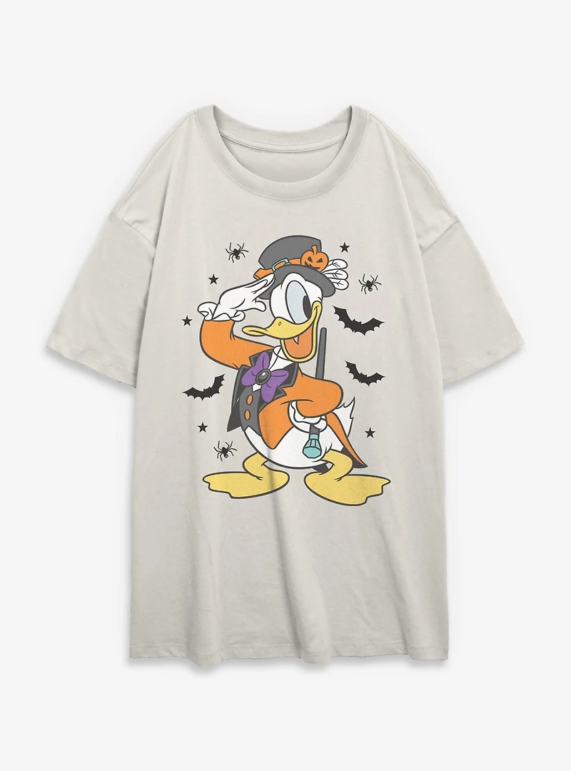 Disney Donald Duck Spooky Vibes Womens Oversized T-Shirt