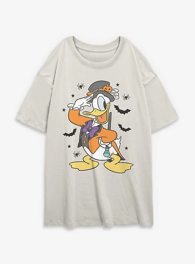 Disney Donald Duck Spooky Vibes Womens Oversized T-Shirt