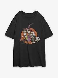 The Nightmare Before ChristmasTroublemakers Trio Lock Shock Barrel Womens Oversized T-Shirt