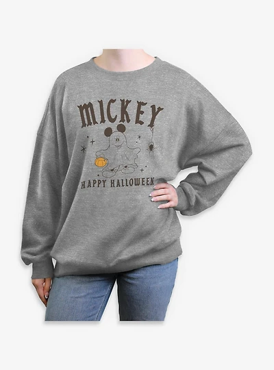 Disney Mickey Mouse Happy Halloween Ghost Spirits Womens Oversized Sweatshirt