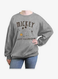 Disney Mickey Mouse Happy Halloween Ghost Spirits Womens Oversized Sweatshirt