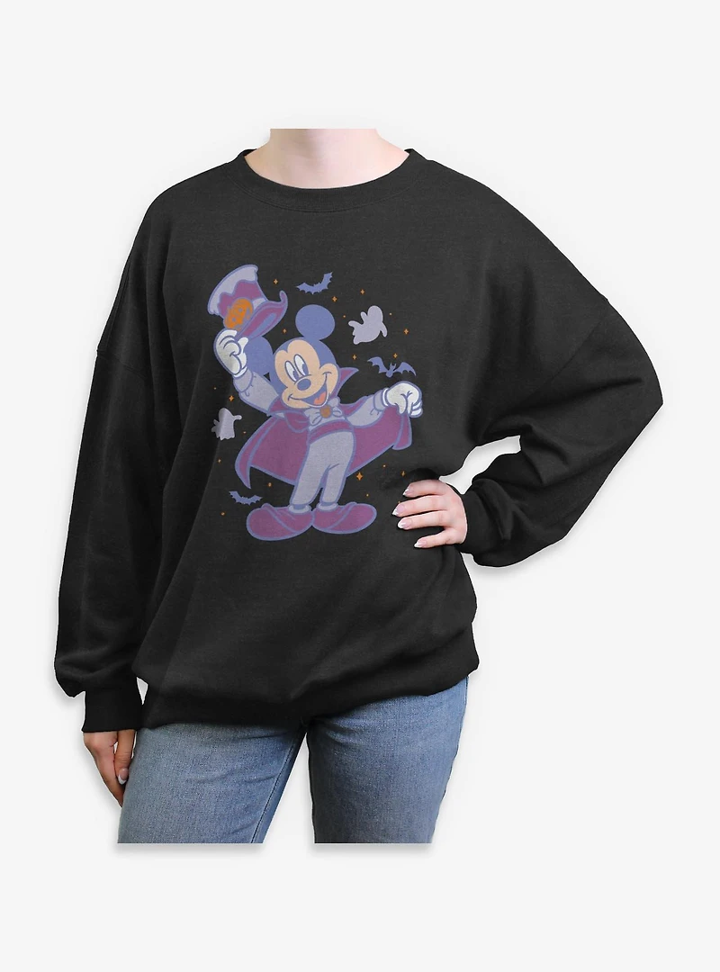 Disney Mickey Mouse Haunted Host Womens Oversized Sweatshirt