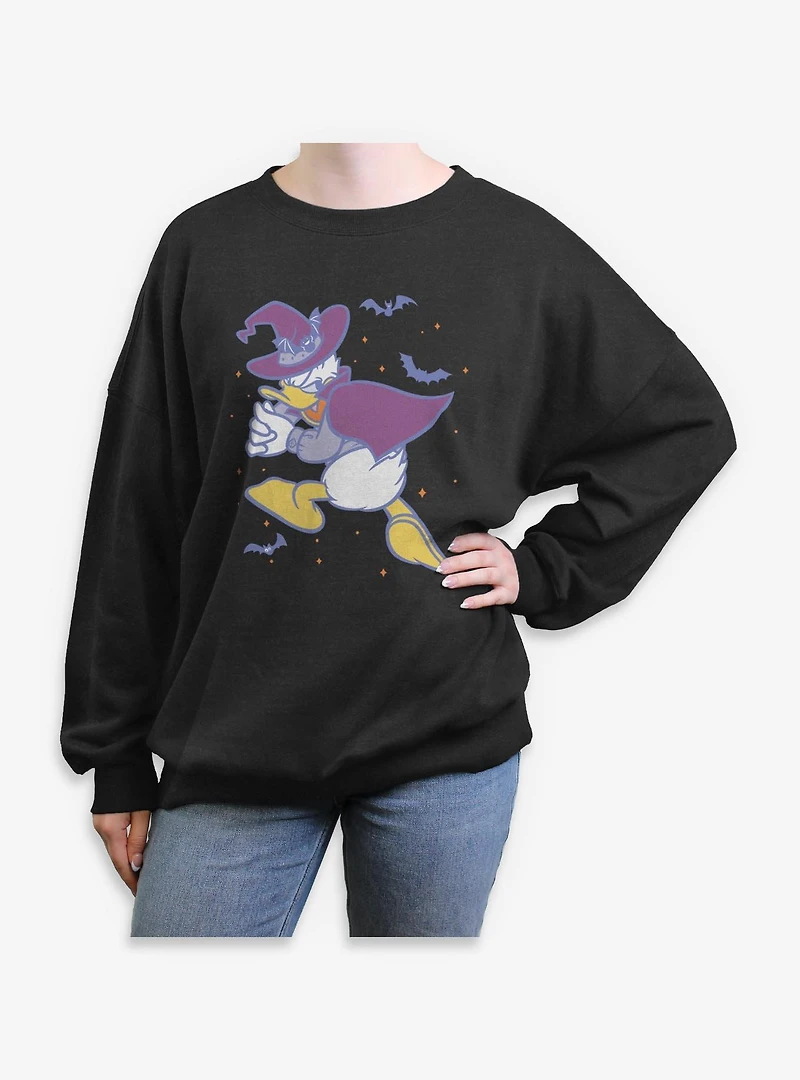 Disney Donald Duck Haunted Womens Oversized Sweatshirt
