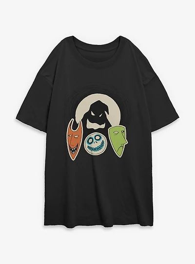 The Nightmare Before Christmas Oogie Boogie And Friends Womens Oversized T-Shirt