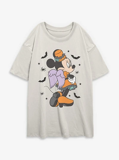 Disney Minnie Mouse Spooky Vibes Womens Oversized T-Shirt