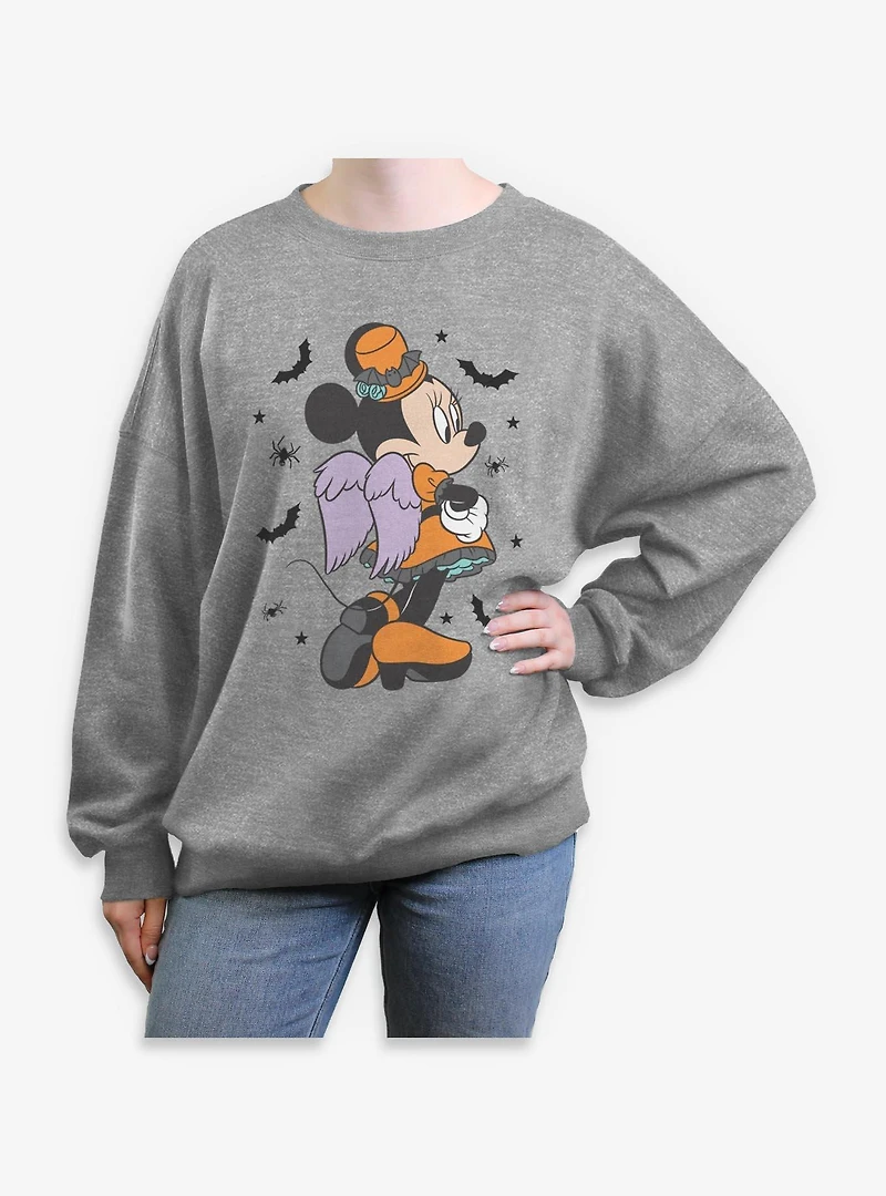 Disney Minnie Mouse Spooky Vibes Womens Oversized Sweatshirt
