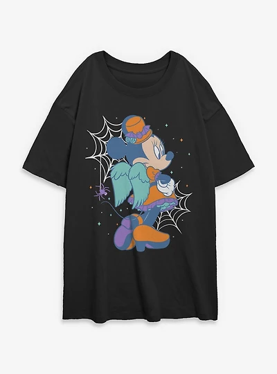 Disney Minnie Mouse Haunted Vibes Womens Oversized T-Shirt
