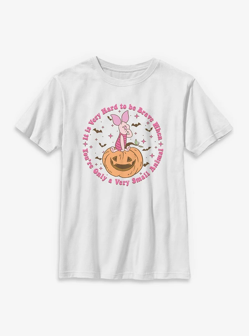 Disney Winnie The Pooh Piglet Very Hard To Be Brave Spooky Youth T-Shirt