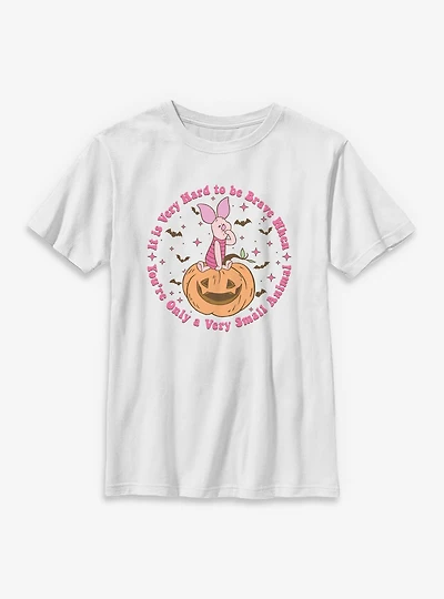 Disney Winnie The Pooh Piglet Very Hard To Be Brave Spooky Youth T-Shirt