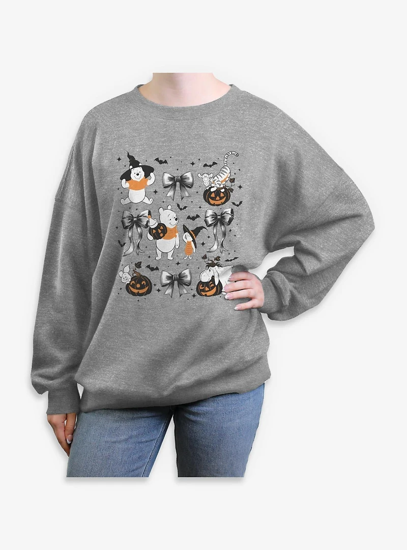 Disney Winnie The Pooh Spooky Bows & Bats Womens Oversized Sweatshirt