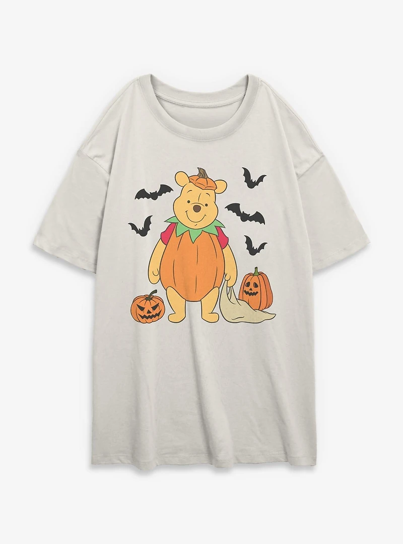 Disney Winnie The Pooh Spooky Pumpkin Womens Oversized T-Shirt