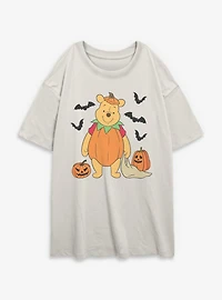 Disney Winnie The Pooh Spooky Pumpkin Womens Oversized T-Shirt