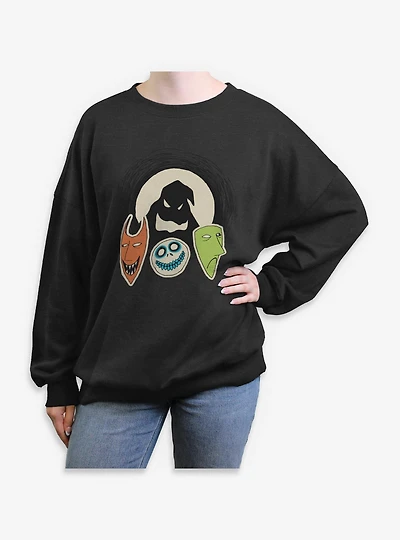 The Nightmare Before Christmas Oogie Boogie And Friends Womens Oversized Sweatshirt