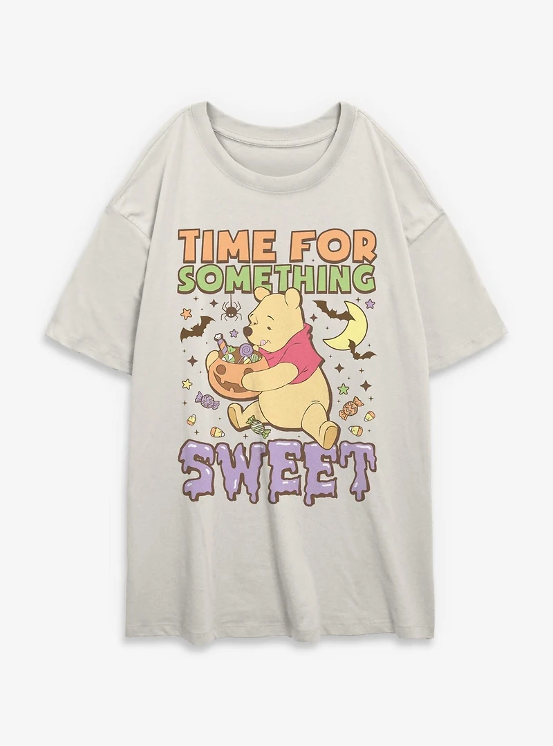 Disney Winnie The Pooh Spooky Time For Something Sweet Womens Oversized T-Shirt