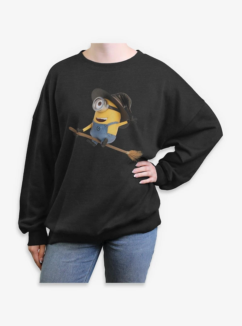 Minions Minion Stuart Witch Womens Oversized Sweatshirt
