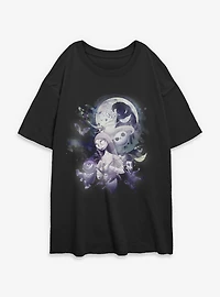 The Nightmare Before Christmas Under Moonlight Group Womens Oversized T-Shirt