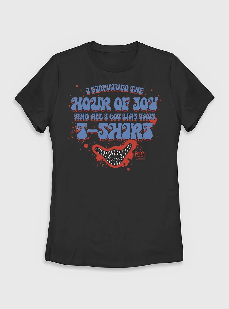 Poppy Playtime I Survived The Hour Of Joy Womens T-Shirt