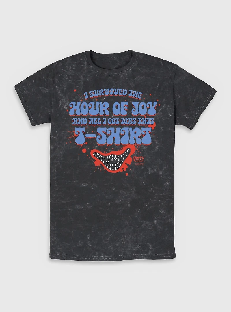 Poppy Playtime I Survived The Hour Of Joy Mineral Wash T-Shirt