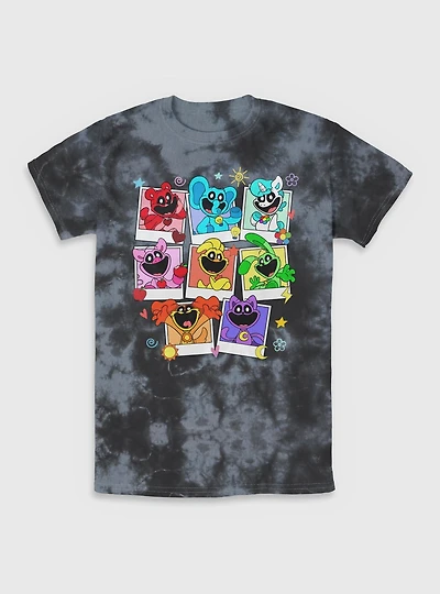 Poppy Playtime Polaroid Smiling Critters Tie-Dye T-Shirt