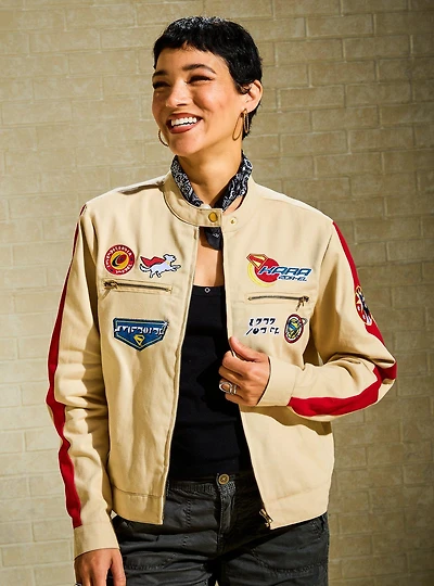DC Comics Supergirl Patches Women's Plus Moto Jacket - BoxLunch Exclusive
