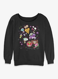 Invader ZIM Icon Doodles Womens Slouchy Sweatshirt