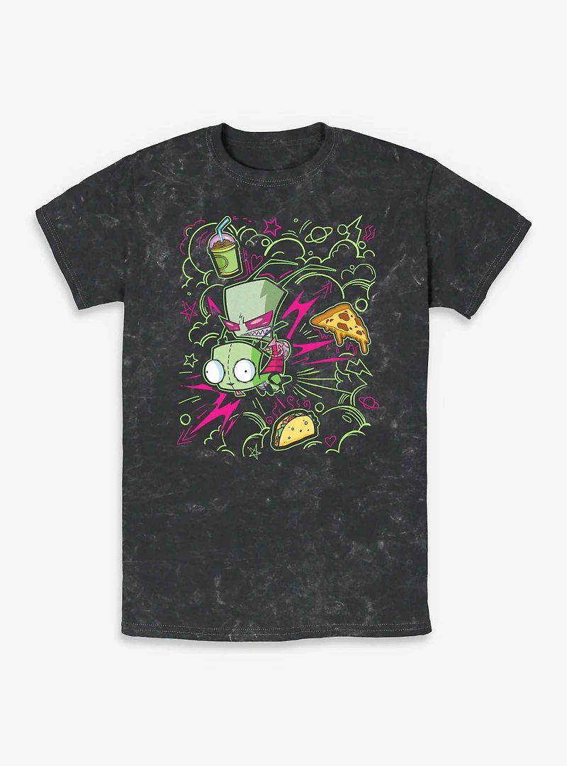 Invader Zim Doodle Mineral Wash T-Shirt