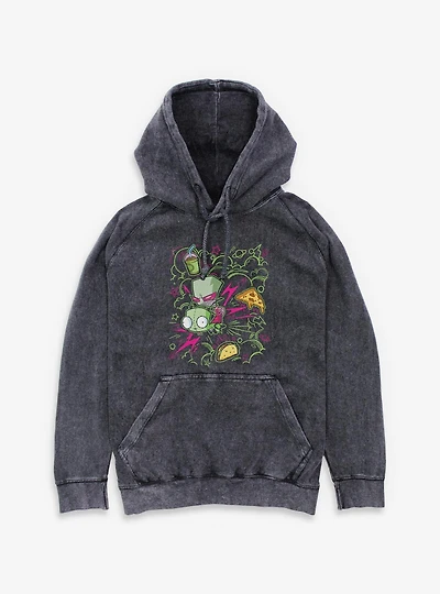 Invader Zim Doodle Mineral Wash Hoodie