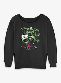 Invader ZIM Human Worm Baby Womens Slouchy Sweatshirt