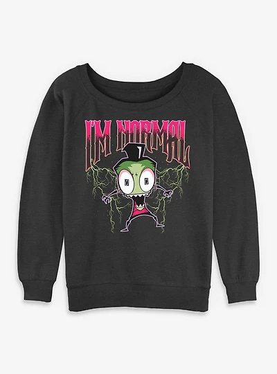 Invader ZIM I'm Normal Womens Slouchy Sweatshirt