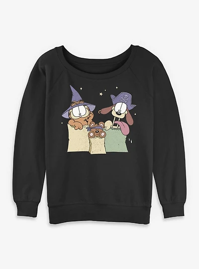 Garfield Spooky Friends Womens Slouchy Sweatshirt