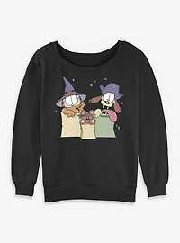 Garfield Spooky Friends Womens Slouchy Sweatshirt