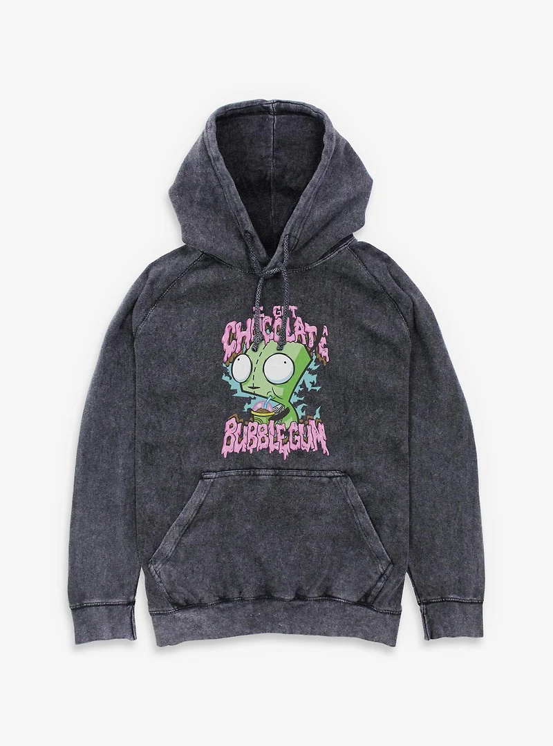 Invader ZIM I Got Chocolate Bubblegum Mineral Wash Hoodie