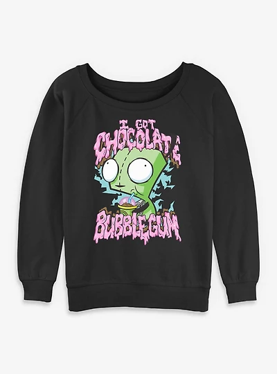 Invader ZIM I Got Chocolate Bubblegum Womens Slouchy Sweatshirt