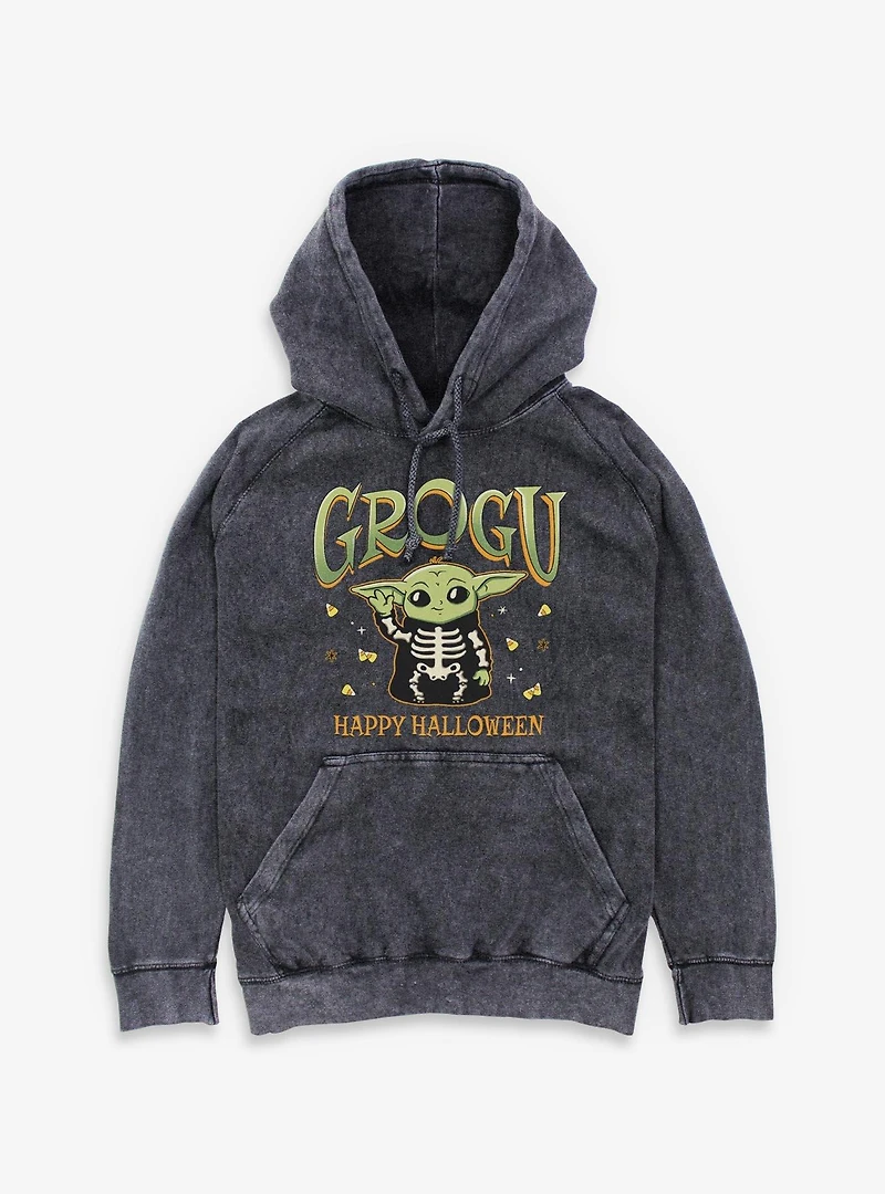 Star Wars The Mandalorian Grogu Happy Halloween Mineral Wash Hoodie