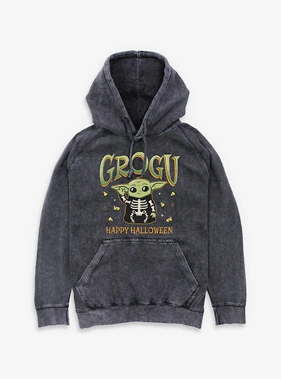 Star Wars The Mandalorian Grogu Happy Halloween Mineral Wash Hoodie