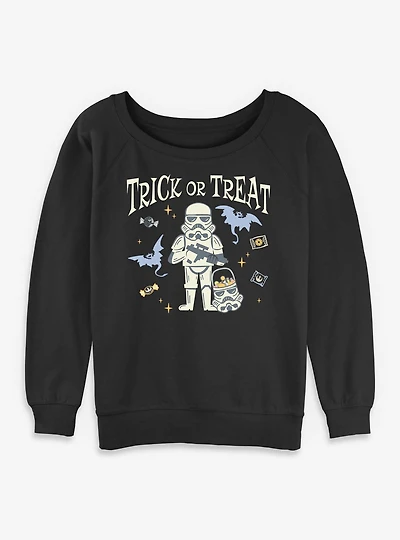 Star Wars Stormtrooper Trick Or Treat Womens Slouchy Sweatshirt