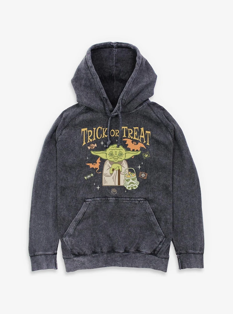 Star Wars Yoda Trick Or Treat Mineral Wash Hoodie