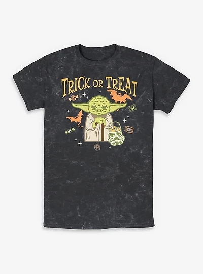 Star Wars Yoda Trick Or Treat Mineral Wash T-Shirt